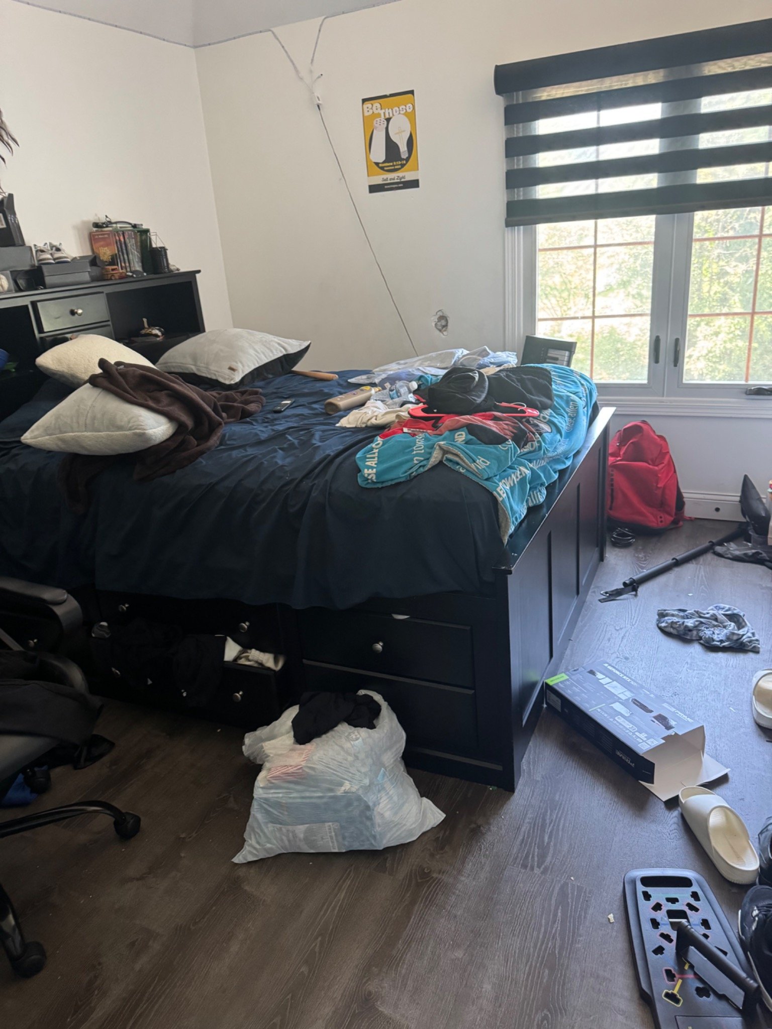 Detailed bedroom cleaning — before